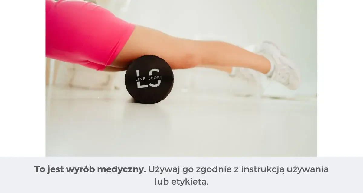 Roller do masażu podpierający mięsień czworogłowy uda.
