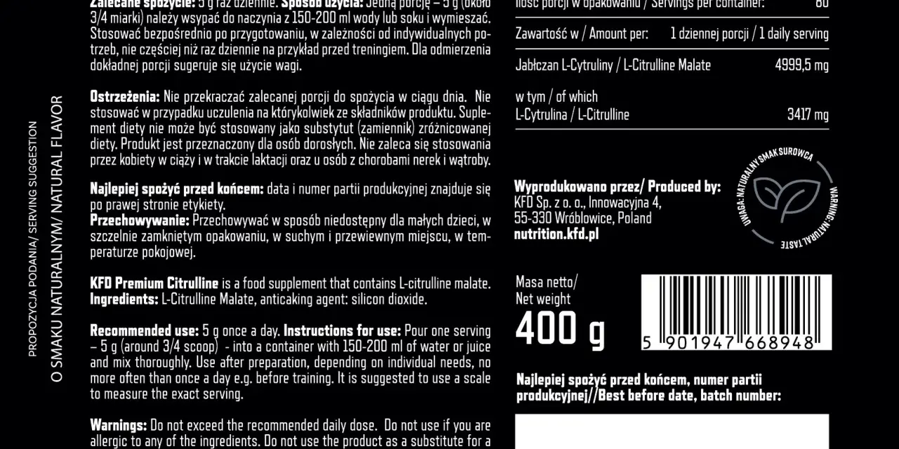 Cytrulina: Ile przed treningiem? Maksymalna pompa i efekty!