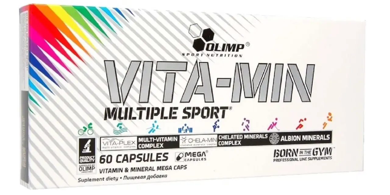 Olimp Vita-Min Multiple Sport - najlepsze witaminy dla mężczyzn. Opakowanie 60 kapsułek z kompleksem witamin i minerałów.
