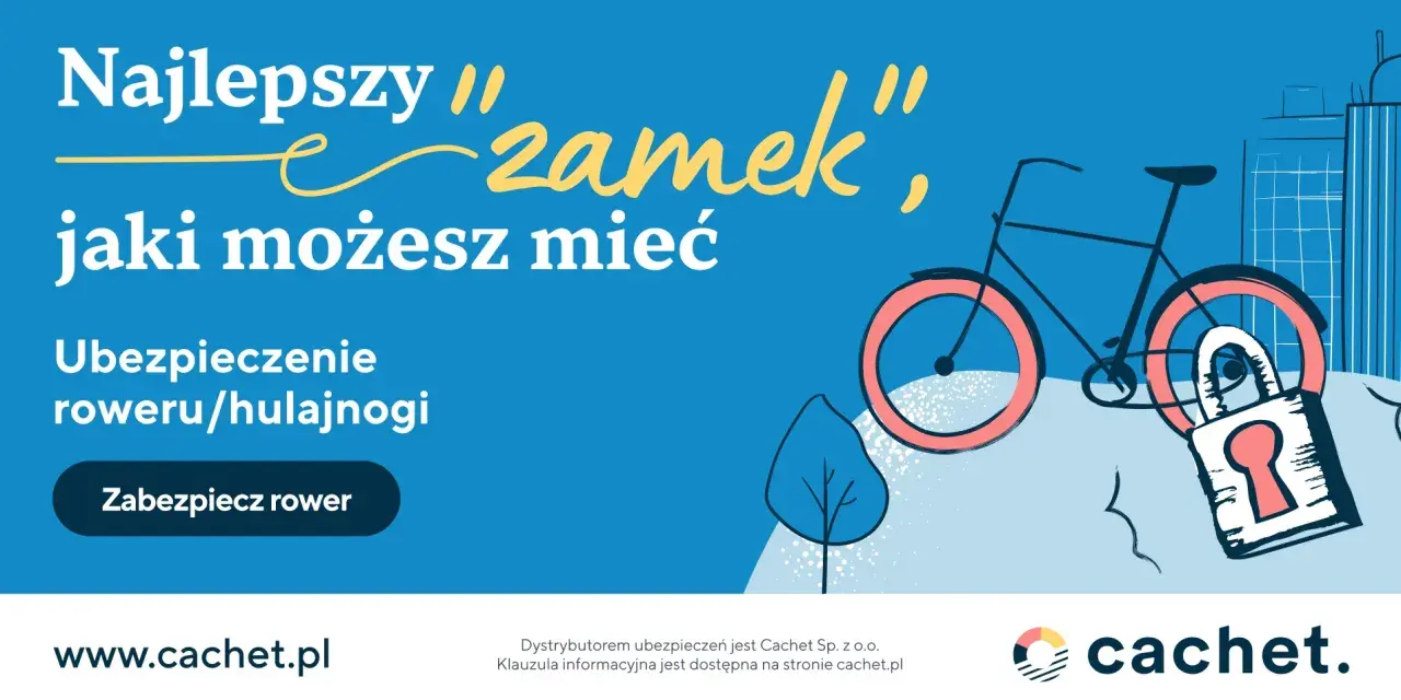Najlepszy "zamek" dla Twojego roweru to ubezpieczenie. Zabezpiecz swój rower lub hulajnogę z Cachet.