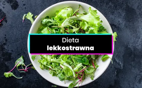Sałatka z liści sałaty i rukoli, idealna na dietę lekkostrawną.