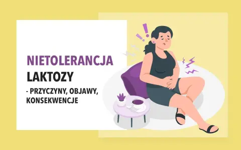Kobieta cierpi na bóle brzucha, co może być jednym z objawów nietolerancji laktozy.