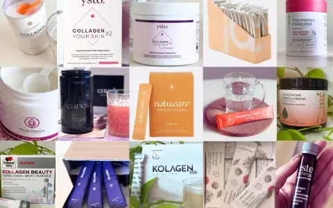 Różne produkty z kolagenem, w tym proszki, shoty i saszetki. Wybierz najlepszy kolagen na stawy dla siebie!