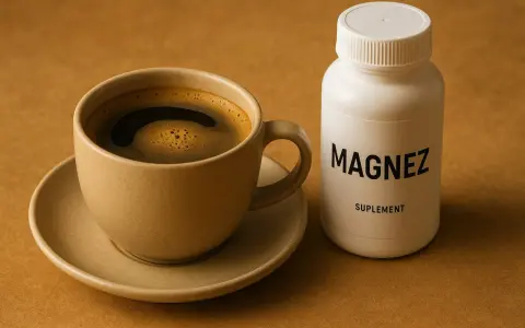 Kubek kawy i suplement magnezu. Czy kawa wypłukuje magnez? Suplementacja może pomóc.