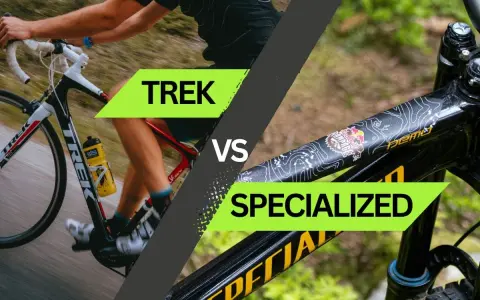 Porównanie rowerów: Trek kontra Specialized. Widok na rower szosowy Trek i rower górski Specialized.
