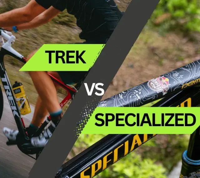 Porównanie rowerów: Trek kontra Specialized. Widok na rower szosowy Trek i rower górski Specialized.