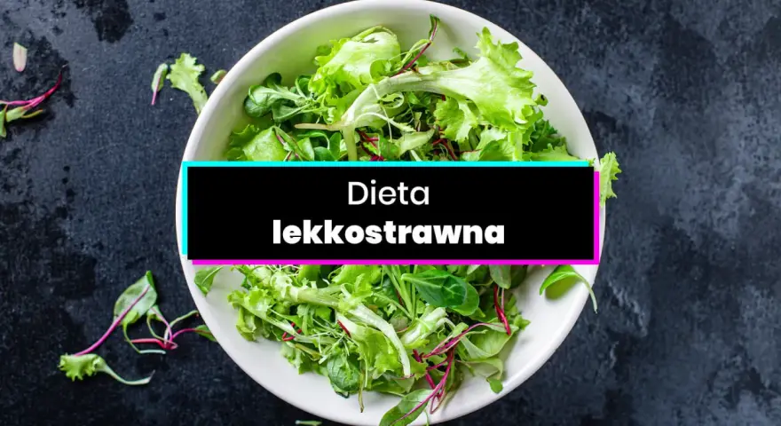 Sałatka z liści sałaty i rukoli, idealna na dietę lekkostrawną.
