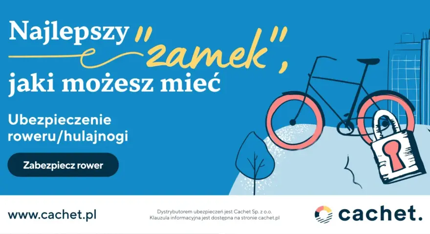 Najlepszy "zamek" dla Twojego roweru to ubezpieczenie. Zabezpiecz swój rower lub hulajnogę z Cachet.