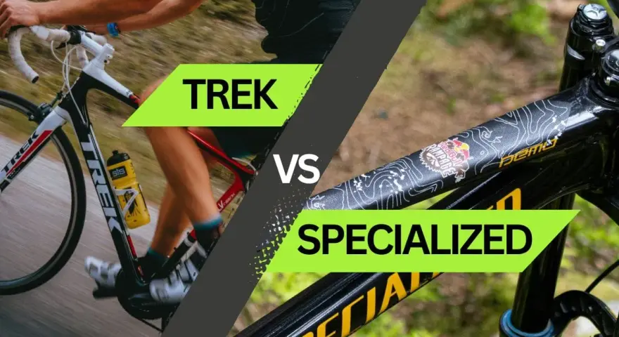 Porównanie rowerów: Trek kontra Specialized. Widok na rower szosowy Trek i rower górski Specialized.