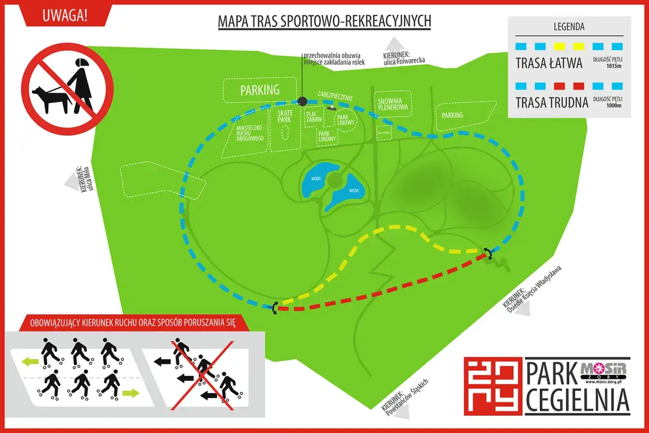 Mapa szlak&oacute;w rowerowych PTTK Żory