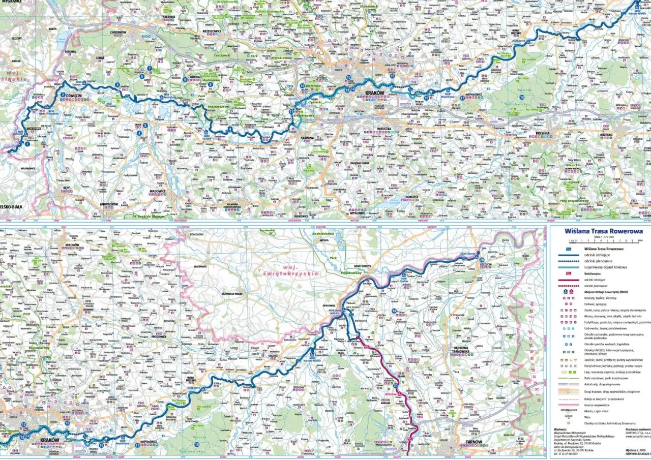 Wiślana Trasa Rowerowa mapa